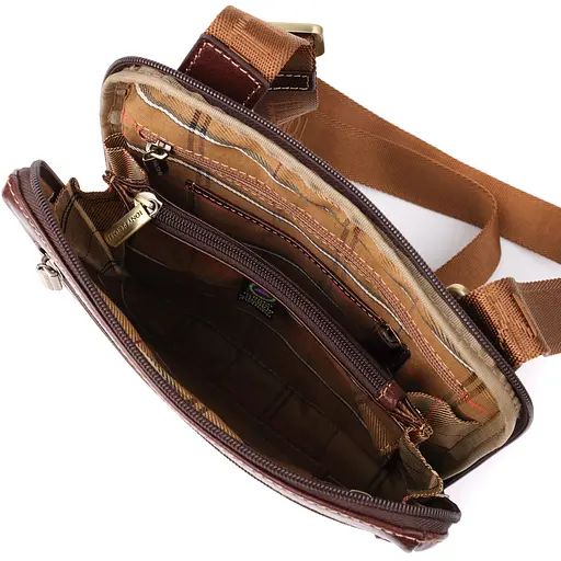 Чоловіча сумка через плече з гладкої шкіри TONY PEROTTI 20х25х3,5 см 000315695 - фото 7