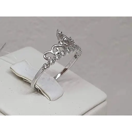 Серебряное кольцо Qvaliz Корона с фианитами. 90101019 17,5 - фото 3