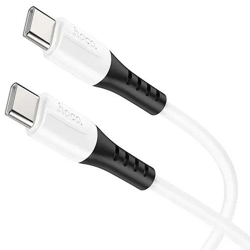 Дата кабель Hoco X82 Silicone Type-C to Type-C 60W (1m) White - фото 2