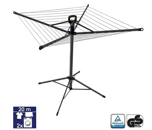 Сушилка для белья напольная Casa Si Pop-Up Rotary 20m Anthracite (CS92039B) - фото 2