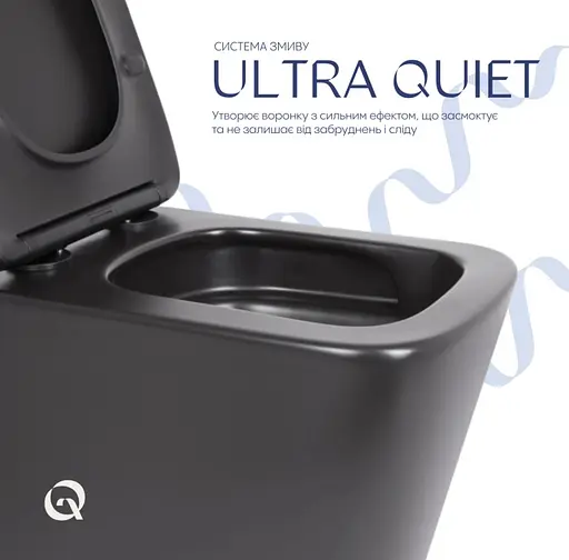 Унитаз подвесной Qtap Tern New Ultra Quiet, с сиденьем Slim Duroplast/Soft-close/Quick Release QT17332303ASMB - фото 4