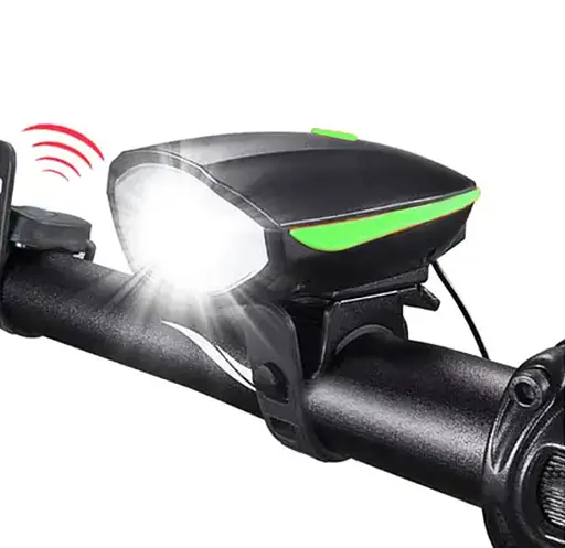 Вело фара и велосипедный сигнал на выносной кнопке Bike Light 7588 аккумуляторный велофонарь micro-USB - фото 2