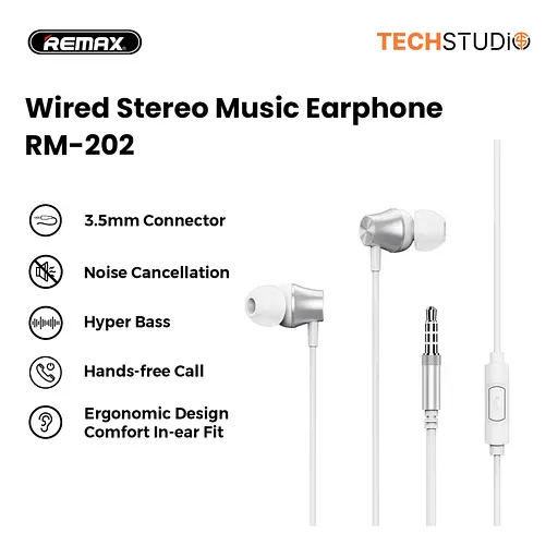 Наушники Remax RM-202 Стальной - фото 2
