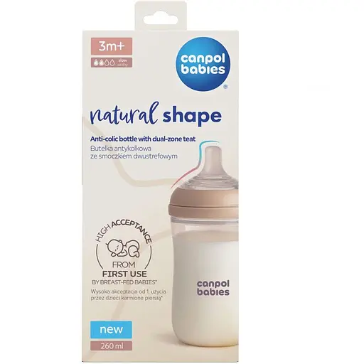 Бутылочка антиколиковая Canpol babies Natural Shape с соской Dual-zone 260 мл (35/401) - фото 4