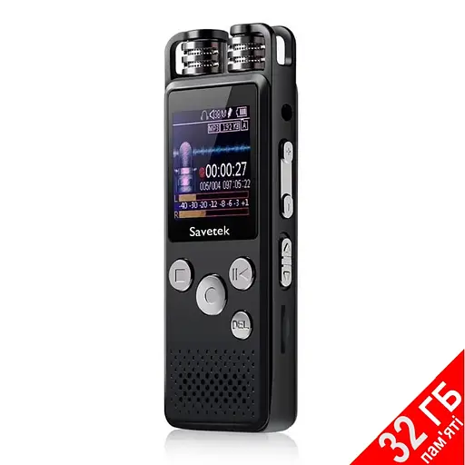 Професійний цифровий диктофон для журналіста Savetek GS-R07, 32 Гб пам'яті (100643) - фото 2