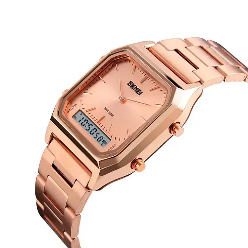 Наручний чоловічий годинник Skmei 1220 Tango Розове золото