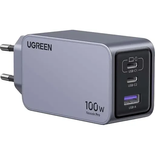 Мережевий зарядний пристрій Ugreen X757 Nexode Pro 100W USB-A 2xUSB-C Wall Charger сірий (25874) - фото 1