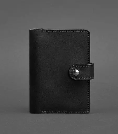 Шкіряна обкладинка для паспорта 3.0 чорна - фото 1