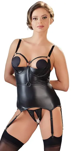 Комплект Cottelli Collection Bondage Cami Suspender S чорний - фото 3