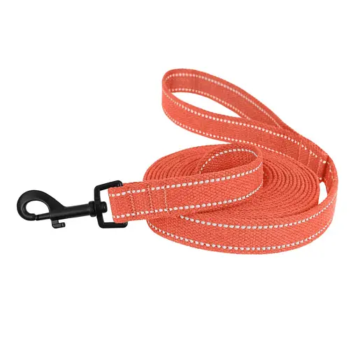 Поводок для собак Barksi Сotton с карабином квадратное ушко 200x2 см оранжевый - фото 2