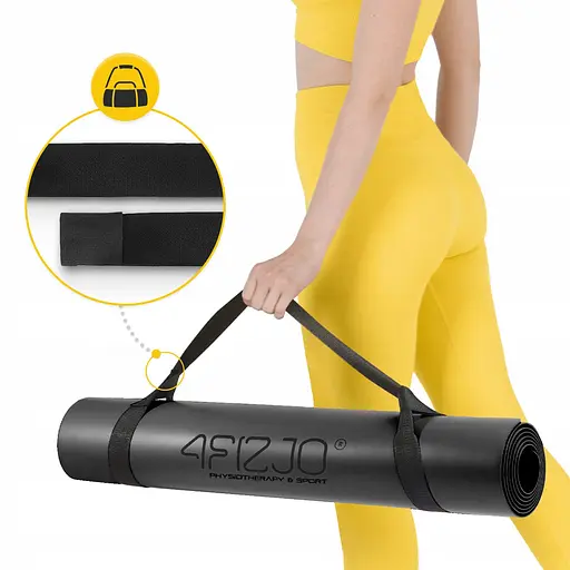 Коврик (мат) спортивный 4FIZJO PU 183 x 68 x 0.4 см для йоги и фитнеса 4FJ0587 Black (P-5907739319531) - фото 9