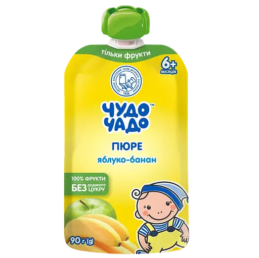 Набор пюре Чудо-чадо: Фруктово-ягодное со злаковой кашей + Яблоко и банан без сахара + Персик без сахара 540 г (6 шт х 90 г) - фото 3