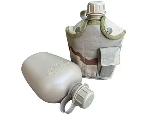 Похідна фляга 1л + чохол + котелок (Мультикам)