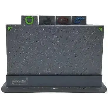 Набір обробних дощок Maestro MR-1787G пластиковий на підставці 4 шт. Сірий - фото 1