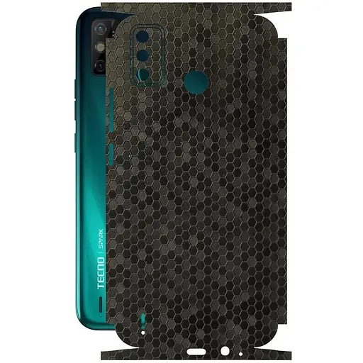 Защитная пленка StatusSKIN для Tecno Spark Go 2020 Корпус Винил Соты черные - фото 1