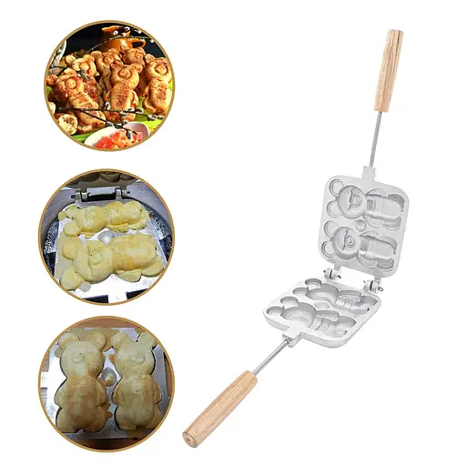 Форма алюминиевая для выпечки больших мишек Барни, Ласунка Золотистый 81908 - фото 2