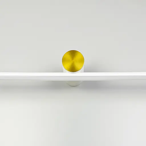 Біле видовжене бра Line F із латунною фурнітурою 57 см Арт. C 27/570 WT+AB  - фото 3