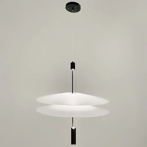 Дизайнерский 2-х ярусный светильник КРЫЛЬЯ СВЕТА с черным основанием Line.F MJ 14-680+680 BK - фото 8