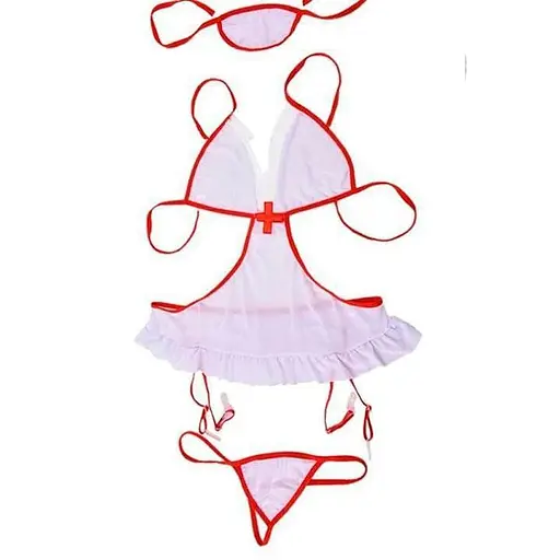 Рольовий костюм медсестри з підв'язками для панчох S/M K000137 - фото 7