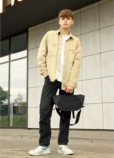 Велика чоловіча поясна сумка бананка для планшета Sambag 38х21 см sum0027311 - фото 10