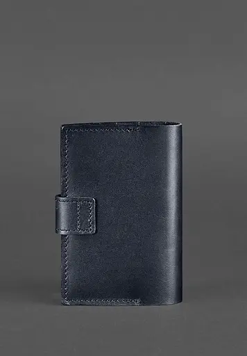 Кожаная обложка для паспорта 4.0 темно-синяя - фото 5