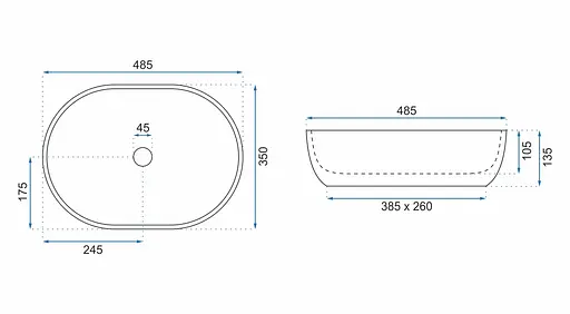 Умивальник Rea Lara beige накладний REA-U9887 - фото 5