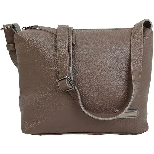 Женская кожаная наплечная сумка Borsacomoda капучино sum0028721 - фото 1