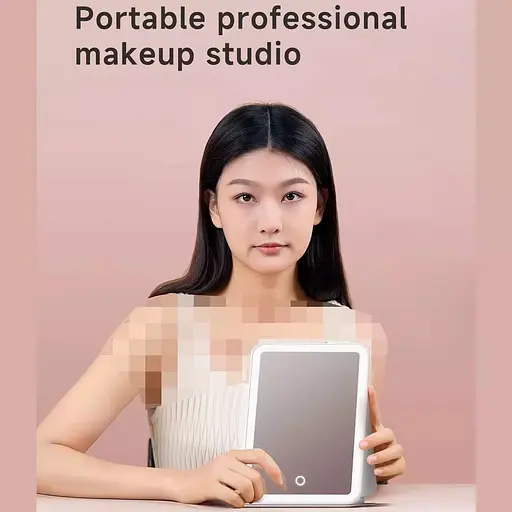 Зеркало для макияжа настольное с подсветкой Doco FMO01 Travel Flip Version белое - фото 6