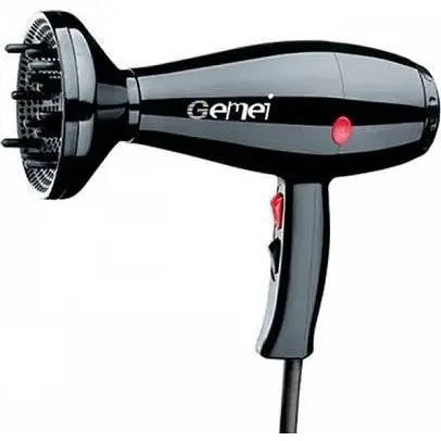 Фен для сушіння та укладання волосся Gemei GM-1716 з дифузором та концентратором - фото 1