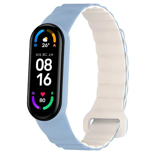 Ремешок Dual-color Magnetic для Xiaomi Mi Band 9/8/10 Lilac Blue / White