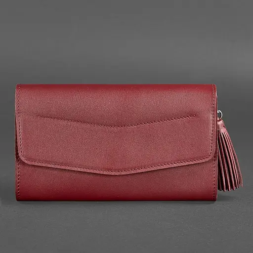 Жіноча шкіряна сумка Еліс бордова Краст - фото 7