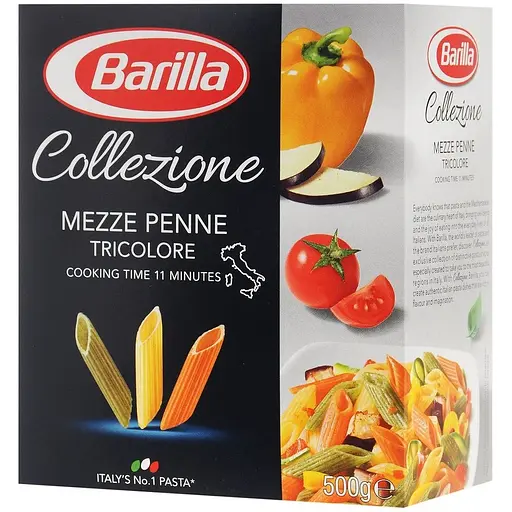 Макаронні вироби Barilla Collezione Mezze Penne Tricolore, 500 г (2124) - фото 1