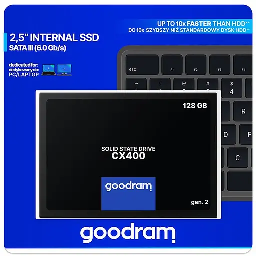 SSD диск 128GB Goodram CX-400 Gen.2 2.5 SATAIII 3D TLC - фото 2