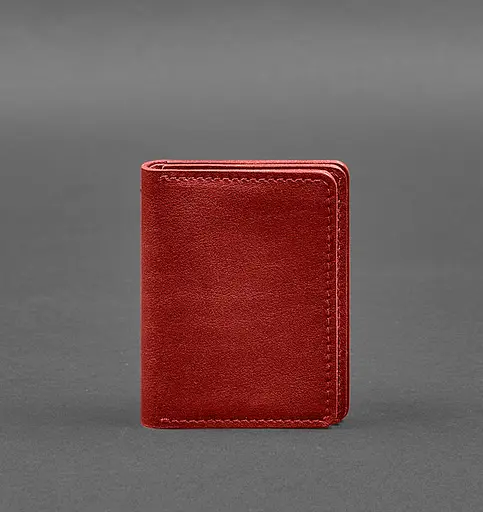 Кожаная обложка для водительского удостоверения, ID и пластиковых карт 2.0 красный - фото 1