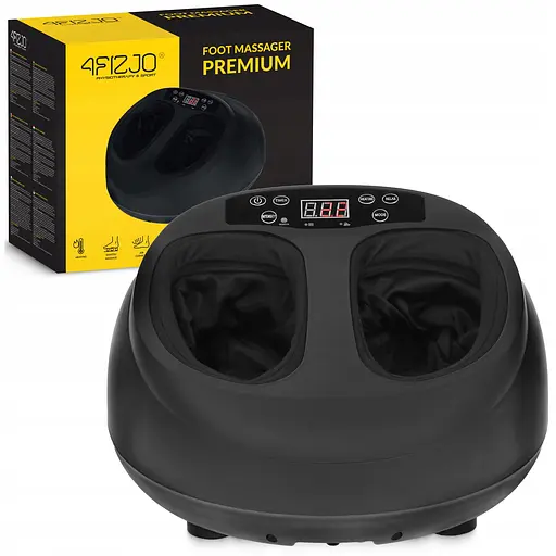 Масажер для стоп 4FIZJO Premium багатофункціональний, з підігрівом Black (P-5905973403498) - фото 1