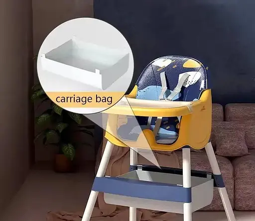 Стульчик для кормления + кресло Стул-Трансформер 2в1 Желто-Синий - фото 4