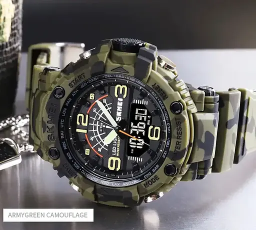 Чоловічий спортивний наручний годинник Skmei 1617 Камуфляж - фото 4