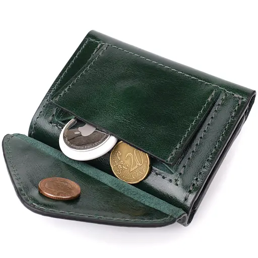 Отличный кошелек в три сложения из натуральной гладкой кожи Grande Pelle 7.5х10х2 см acs0029666 - фото 8