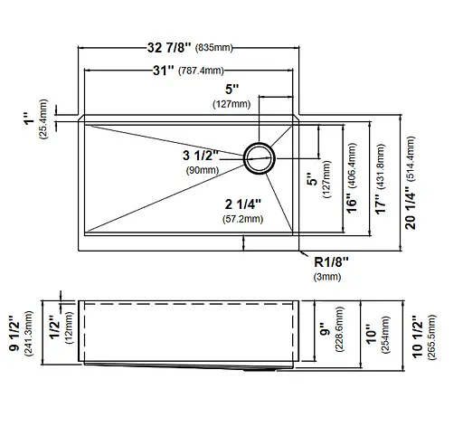 Кухонная мойка Kraus Kore KWF410-33/PGM, Графит - фото 3