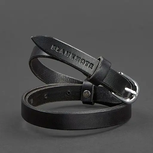 Узкий женский кожаный ремень BlankNot 15 мм Черный - фото 2