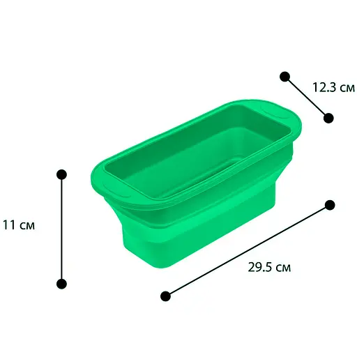 Форма для выпечки хлеба силиконовая 29.5х12.3х11 см, Profsil Зеленый 87148 - фото 4