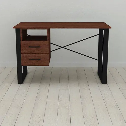 Письменный стол с ящиками Ferrum-decor Оскар 750x1400x700 металл Черный ДСП Венге 16 мм (FRD-105389) - фото 3