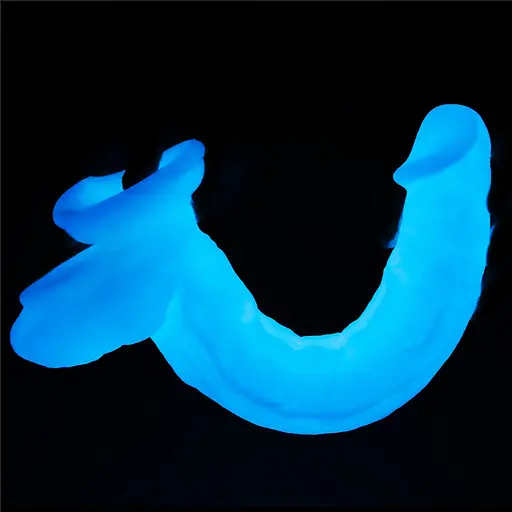 Неоновый фаллоимитатор LoveToy Lumino Play 26.9 см голубой - фото 5