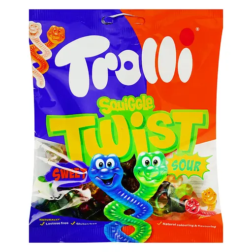 Цукерки Trolli Squiggle Twist Черв'яки жувальні 100 г (933842)