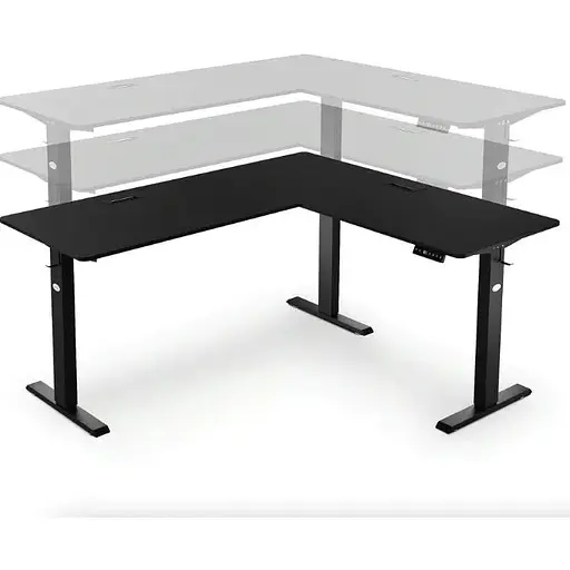 Компьютерный угловой стол Di Volio Montaro с регулируемой высотой черный - фото 5