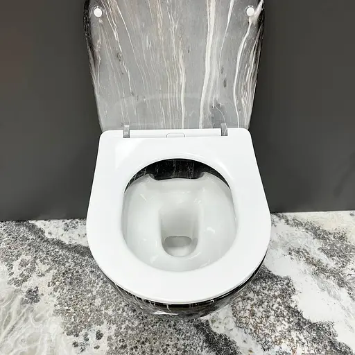 Подвесной унитаз VBI Vulcano black onyx VBI-020403, Мрамор - фото 5