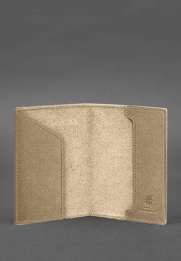 Кожаная обложка для паспорта с картой Украины светло-бежевая - фото 4