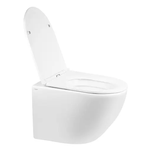 Унитаз подвесной Qtap Robin безободковый с сидением Slim Soft Close QT1333046ENRW, Белый - фото 3