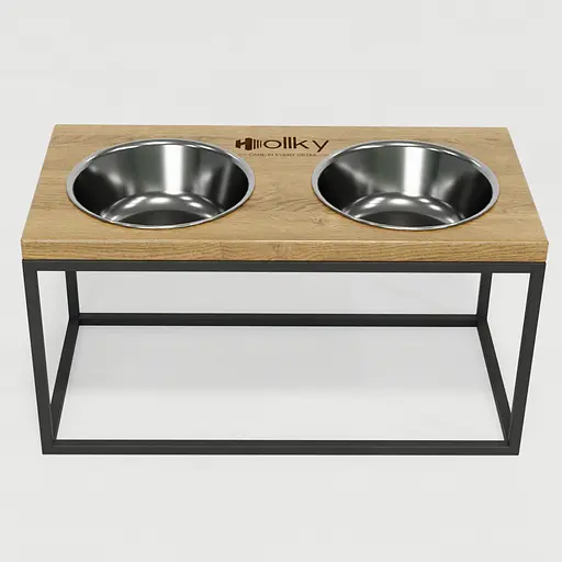 Hollky Base L — миски на підставці для середніх і великих собак (2 × 0,95 л, висота 20 см) - фото 3