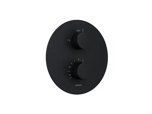 Душова система прихованого монтажу Corsan Lugo black + BOX з термостатом Z03TBL, Чорний матовий - фото 5